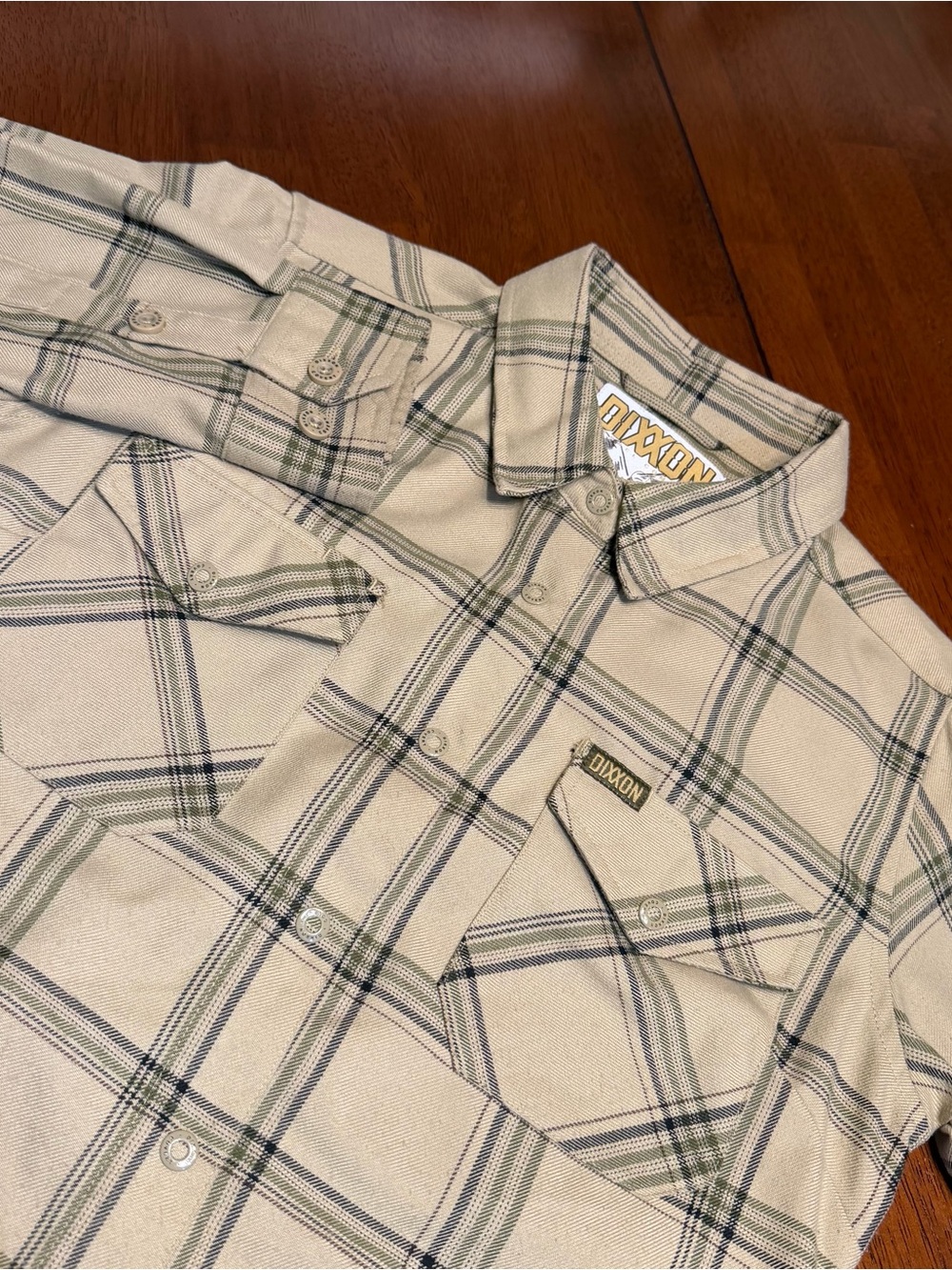 DIXXON Covert Flannel Women's Sz Medium Snap Up Brown Windowpane Plaid Western